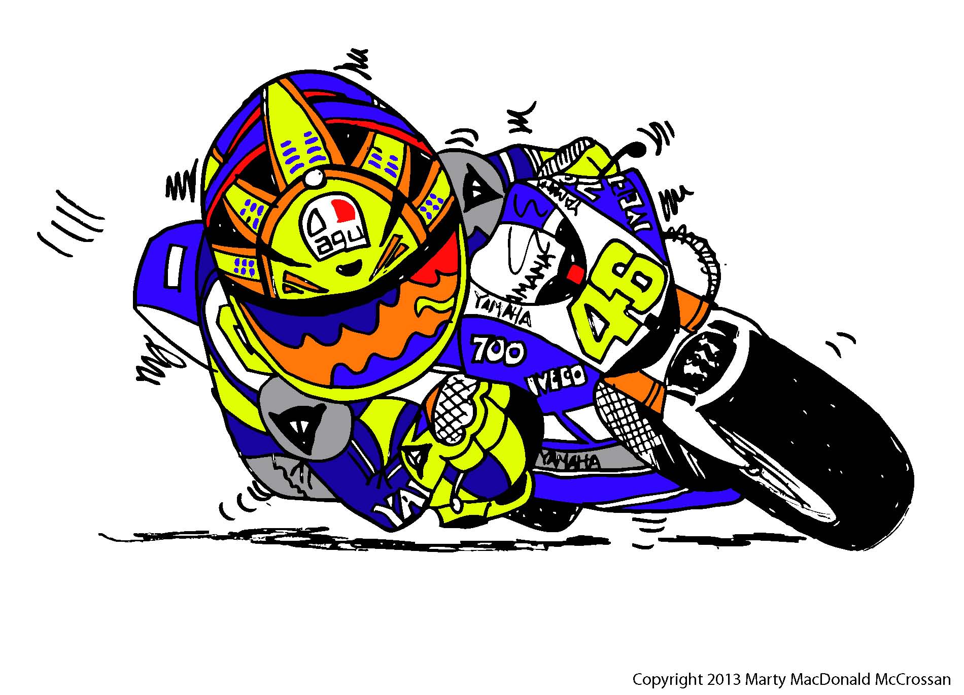 Gambar Arti Helm Spesial Valentino Rossi Motogp Misano 2015 Awas